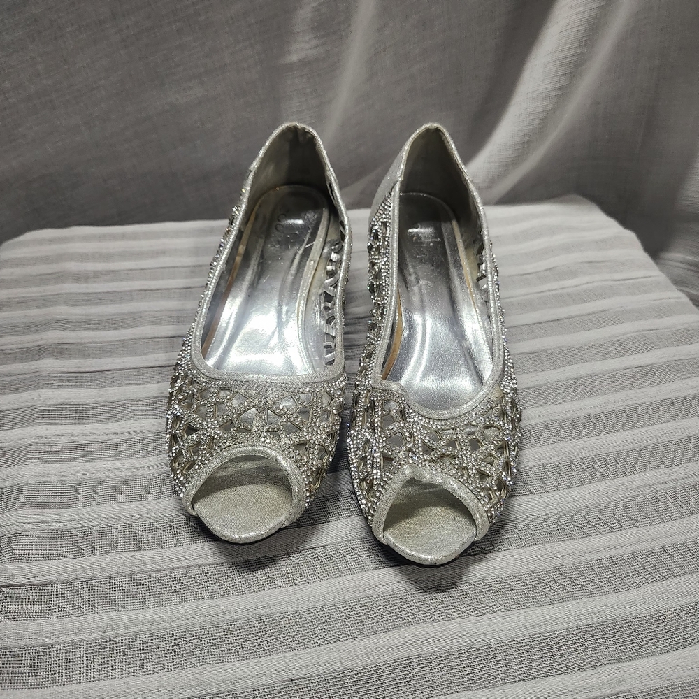 Codia Silver Peep-Toe Shoe